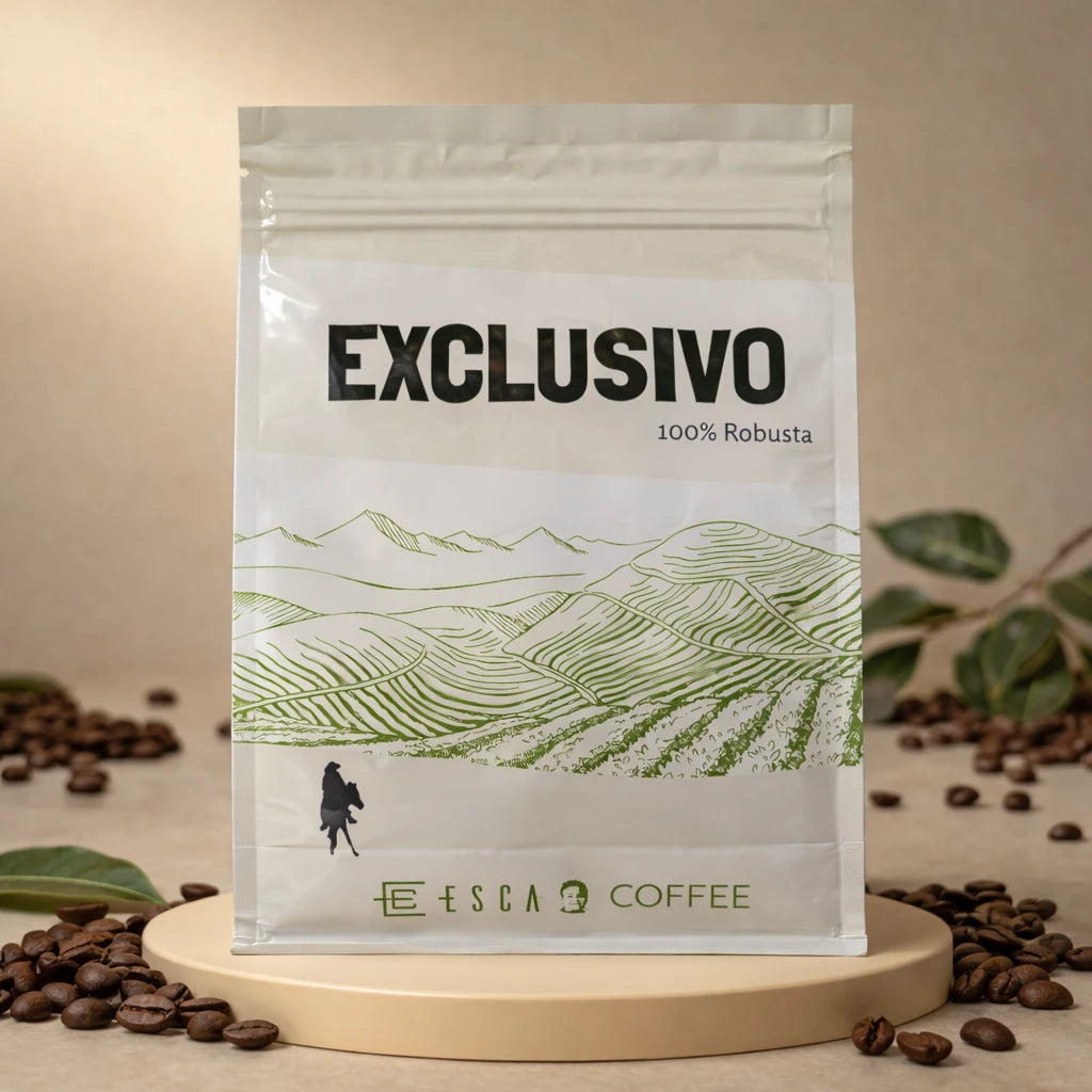 Exclusivo – 100% Robusta koffiebonen, 225g verpakking, pure krachtige Braziliaanse koffie